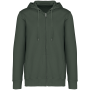 Ecologische uniseks sweater met rits en capuchon French Terry Washed Organic Khaki 4XL