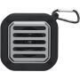 Solo IPX5 Bluetooth® speaker op zonne-energie van 3 W van RCS gerecycled plastic met karabijnhaak - Zwart