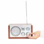Houten design AM/FM radio CLASSIC bruin, zilver