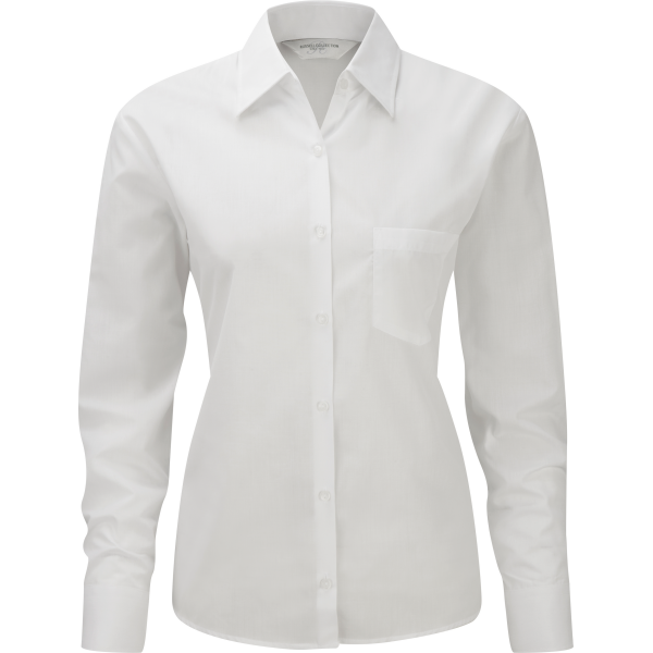 Ladies' Ls Polycotton Poplin Shirt White XXL Ladies' Ls Polycotton Poplin Shirt White XXL