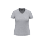 Ecologisch antibacterieel dames-T-shirt met V-hals Oxford Grey S