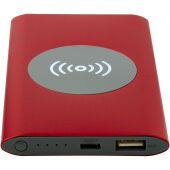 Juice type-C draadloze powerbank van 4000 mAh van gerecycled aluminium - Rood