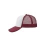 5 Panel Polyester Mesh Cap white/burgundy one size