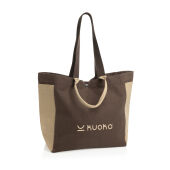 BEAU AWARE™ 400gsm recycled canvas all-round shopper, bruin