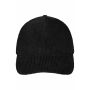 6 Panel Corduroy Cap Organic Cotton black one size