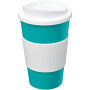 Americano® 350 ml geïsoleerde beker met grip - Aquablauw/Wit Americano® 350 ml geïsoleerde beker met grip - Aquablauw/Wit