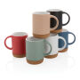 Keramische mok met kurken bodem 280 ml, rood