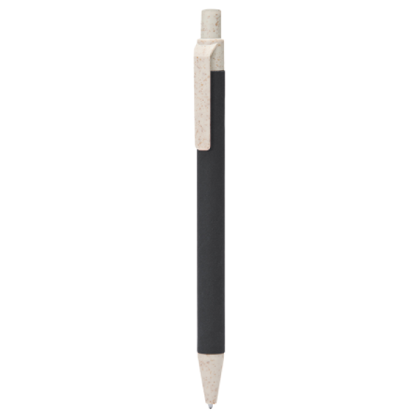 GROVE balpen van gerecycled karton - zwart/wit GROVE balpen van gerecycled karton - zwart/wit