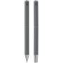 Lucetto cadeauset met balpen en rollerbalpen van gerecycled aluminium (zwarte inkt) - Grijs