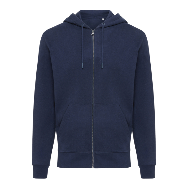 Iqoniq Abisko gerecycled katoen hoodie met rits, donkerblauw (XL)