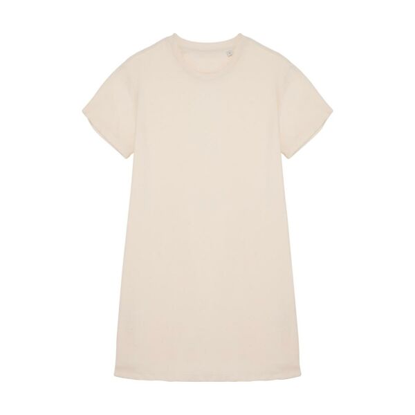 Ecologische badstof t-shirtjurk met afhangende mouwen