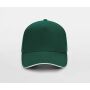 ULTIMATE 5 PANEL CAP SANDWICH PEAK, BOTTLE GREEN/WHITE, One size, BEECHFIELD