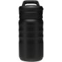 Knox 350 ml RCS gerecyclede dubbelwandige roestvrijstalen sportfles met uitklapbaar rietje - Zwart