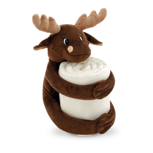 MOOSE. Poolfleecedeken met pluchen speeltje (180 g/m²)