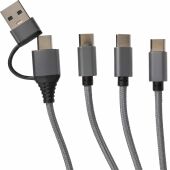 Oplaadkabel Hexa | 6-in-1 - zilver