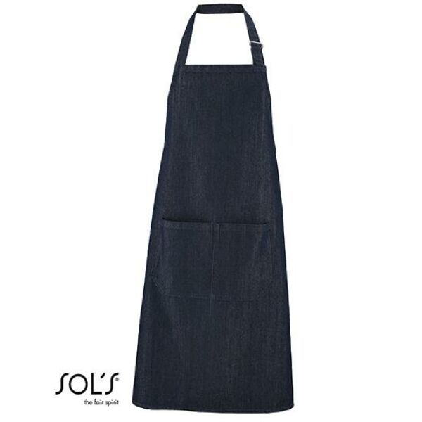 Denim Bib Apron Grant With Pocket