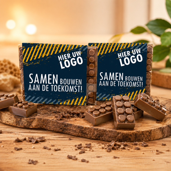 Doosje met 10 chocolade bouwblokjes