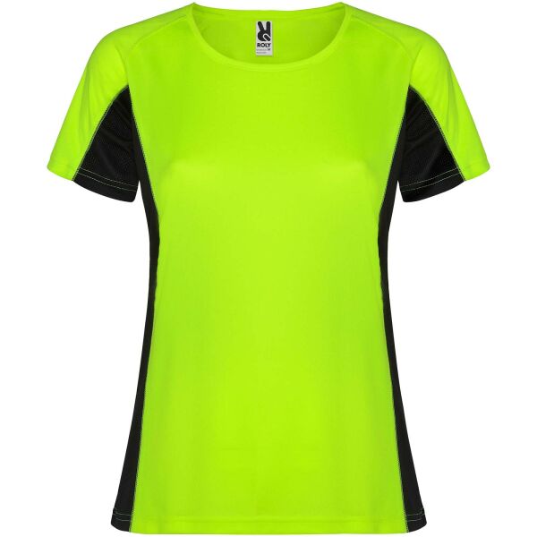 Shanghai sportshirt met korte mouwen voor dames - Fluor groen/Zwart - roly-S Shanghai sportshirt met korte mouwen voor dames - Fluor groen/Zwart - roly-S