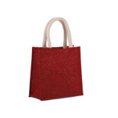 Shopper van jutecanvas - klein model Cherry Red / Gold One Size