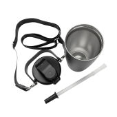 Avira Ayala RCS R-RVS duosip afsluitbare crossbody tumbler, zwart