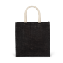 Shopper van jutecanvas - groot model Black One Size