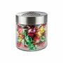 Glazen pot 0,35 liter, gevuld met snoep, Transparant, Metallic sweets