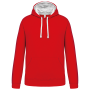 Sweater met contrasterende capuchon Red / White XXL