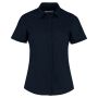 Ladies Short Sleeve Tailored Poplin Shirt, Dark Navy, 28, Kustom Kit