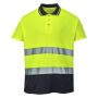 Tweekleuren Katoenen Comfort Polo yellow/navy 3XL
