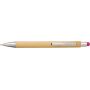 Bamboe en kunststof balpen Claire fuchsia