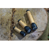 Lucid 1W RCS gerecycled plastic & bamboo zaklamp, zwart, bruin