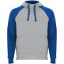Badet unisex tweekleurige hoodie - Heather grijs/Koningsblauw - 3XL