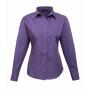 Ladies Long Sleeve Poplin Blouse, Purple, 30, Premier