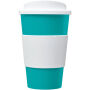 Americano® 350 ml geïsoleerde beker met grip - Aquablauw/Wit Americano® 350 ml geïsoleerde beker met grip - Aquablauw/Wit