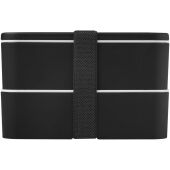 MIYO POP dubbellaagse lunchtrommel van 700+700 ml - Zwart MIYO POP dubbellaagse lunchtrommel van 700+700 ml - Zwart