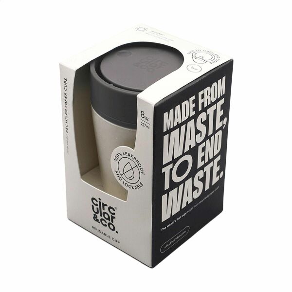 Circular&Co Recycled Coffee Cup 227 ml Kaffeebecher - weiß/schwarz Circular&Co Recycled Coffee Cup 227 ml Kaffeebecher - weiß/schwarz
