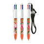 BIC® 4 Colours Fine balpen + Lanyard 4 Colours Fine ballpen LP orange_UP white_RI black