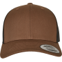 Tweekleurige Retro Truckerpet Coyote Brown / Black One Size