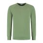 L&S Heavy Sweater Raglan Crewneck for him Army Green-3XL