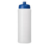 Baseline® Plus grip 750 ml sportfles met sportdeksel - Transparent/Blauw