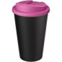 Americano® Eco 350 ml gerecyclede beker met spill-proof deksel - Roze/Zwart