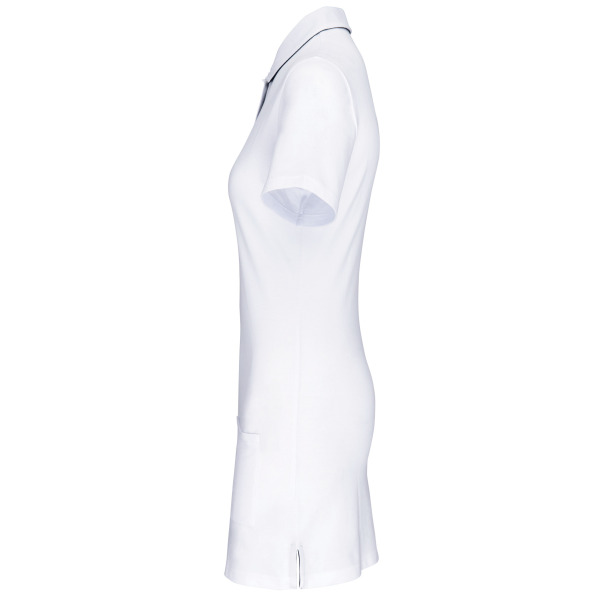 Langes Polohemd mit kurzen Ärmeln für Damen White / Navy S