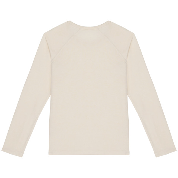 Ecologisch dames-T-shirt met lange raglanmouwen Washed Ivory XL