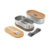 Black+Blum Stainless Steel Dubbele Bento Box, grijs