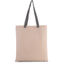 Platte shopper van canvas met contrasterend hengsel Natural / Steel Grey One Size Platte shopper van canvas met contrasterend hengsel Natural / Steel Grey One Size