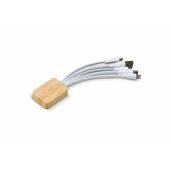 Oplaadkabel bamboe met R-PET - Wit