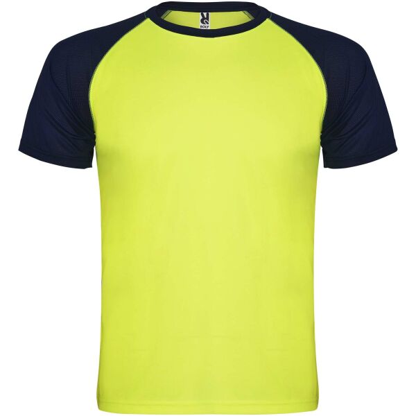 Indianapolis sportshirt met korte mouwen voor kinderen - Fluorgeel/Marineblauw - 4 Indianapolis sportshirt met korte mouwen voor kinderen - Fluorgeel/Marineblauw - 4