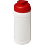 Baseline 500 ml recycled sport bottle with flip lid - White/Red