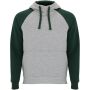 Badet tweekleurige kinderhoodie - Heather grijs/Fles groen - 11/12