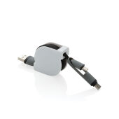 3-in-1 kabel met oprolmechanisme, zwart